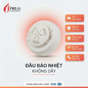 Đầu báo nhiệt không dây FireAI