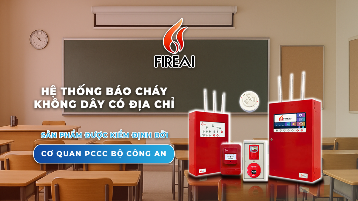 Hệ Thống Báo Cháy Tự Động Không Dây FireAI Cho Trường Học