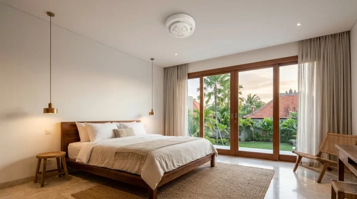 Hệ thống báo cháy không dây giữ nguyên thiết kế nội thất Homestay